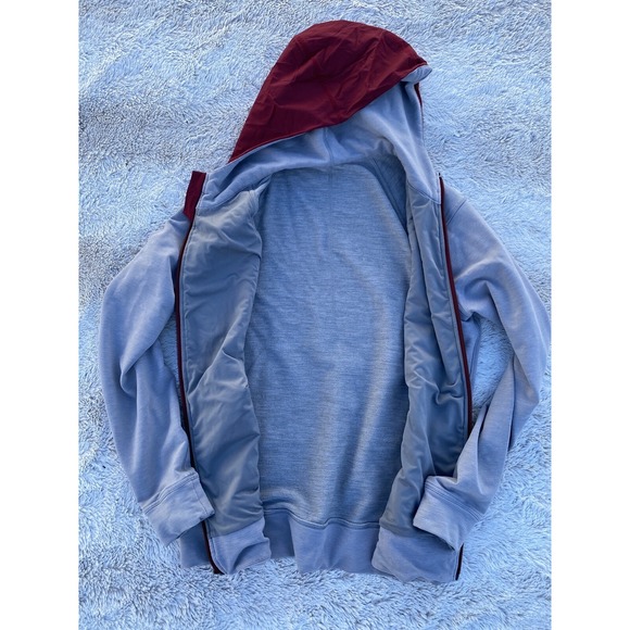 Lululemon City Sweat Full Zip Hoodie Men Size‎ M Gray Maroon French Terry - Picture 7 of 9